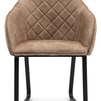 Ritz spisebordsstol i pellini læder og metal H83 cm - Kamelbrun