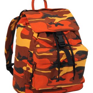 Rothco Canvas Day Pack - 33 liter (Orange Camo, One Size)