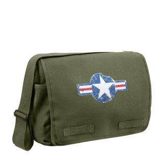 Rothco Canvas Messenger Skuldertaske (Oliven m. AIR CORP, One Size)