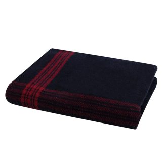 Rothco Striped Wool Blanket - 55% Wool (Navy / Red, One Size)