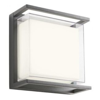 SCRIGNO Væglampe i aluminium og polycarbonat 22 x 22 cm 1 x 17W SMD LED - Mat mørkegrå