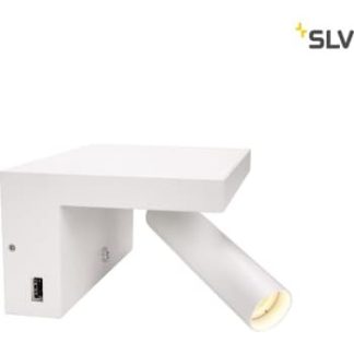 SLV Væglampe Karpo Bedside, LED 3000K, 390 lumen, med 2 x USB, hvid