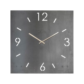 SPINDER DESIGN Time vægur, kvadratisk - rå stål (60x60)