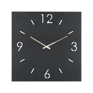 SPINDER DESIGN Time vægur, kvadratisk - sort stål (60x60)