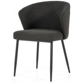 Santos spisebordsstol med armlæn i polyester H79,5 cm - Sort/Sort