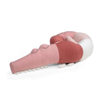 Sebra Strikket mini-pude - Sleepy Croc - blossom pink