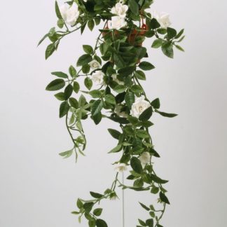 Silkeplanter kunstig hængende rose creme L50 cm