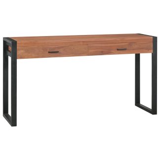Skrivebord med 2 skuffer 140x40x75 cm genanvendt teaktræ