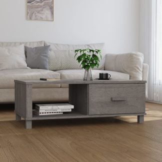 Sofabord 100x55x35 cm massivt fyrretræ lysegrå