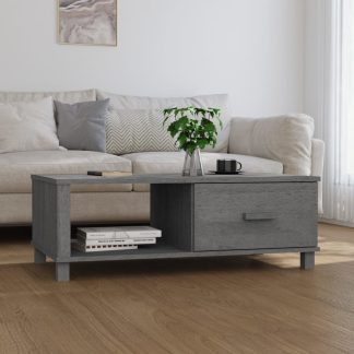 Sofabord 100x55x35 cm massivt fyrretræ mørkegrå