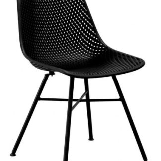 Sol spisebordsstol i metal og polycarbonat H84 cm - Sort/Sort