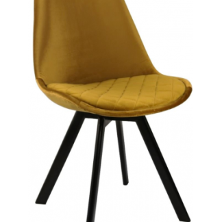 Soof spisebordsstol i metal og velour H84 cm - Sort/Gylden