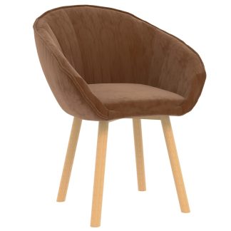 Spisebordsstol fløjl brun