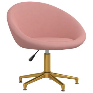 Spisebordsstol fløjl lyserød