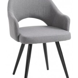 Spisebordsstol i metal og polyester H84,5 cm - Sort/Grå