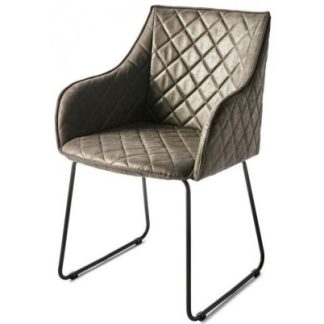 Spisebordsstol i pellini læder og metal H83 cm - Sort/Espresso