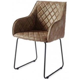 Spisebordsstol i pellini læder og metal H83 cm - Sort/Kaffe