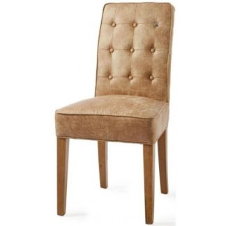 Spisebordsstol i pellini læder og træ H96 cm - Brun/Camel