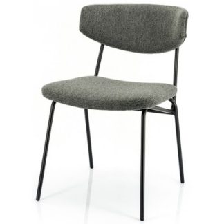 Spisebordsstol i polyester og metal H78 cm - Sort/Mørkegrå