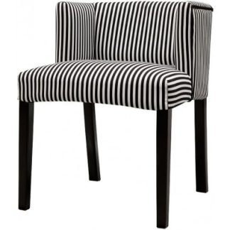 Spisebordsstol i polyester og træ H68 cm - Sort/Hvid