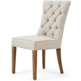 Spisebordsstol i polyester og træ H99 cm - Brun/Sand
