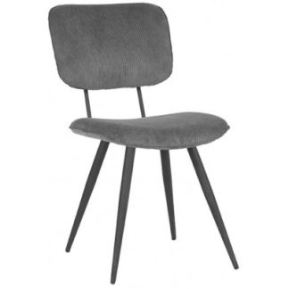 Spisebordsstol i ripcurl og metal H87 cm - Mørkegrå