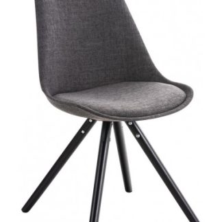 Spisebordsstol i træ og polyester H84 cm - Sort/Grå