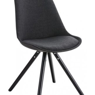 Spisebordsstol i træ og polyester H84 cm - Sort/Mørkegrå