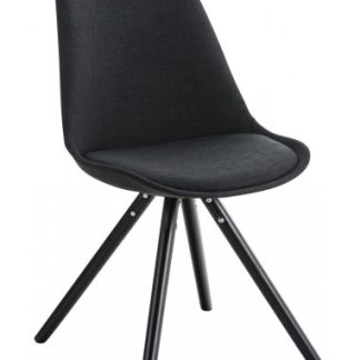 Spisebordsstol i træ og polyester H84 cm - Sort/Sort