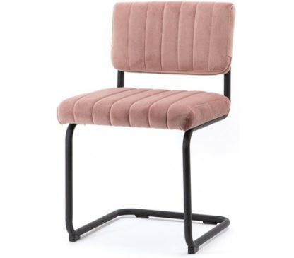 Spisebordsstol i velour og metal H83 cm - Pink