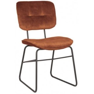 Spisebordsstol i velour og metal H87 cm - Rust
