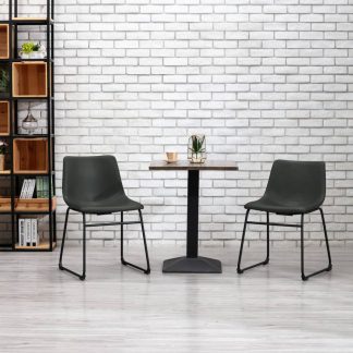 Spisebordsstol kunstlæder grå