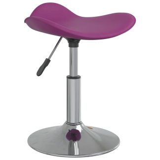 Spisebordsstol stål og kunstlæder krom og lilla