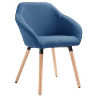 Spisebordsstol stof blå