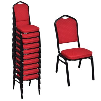 Spisebordsstole 10 stk. stof rød