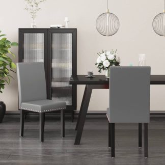 Spisebordsstole 2 stk. PVC grå