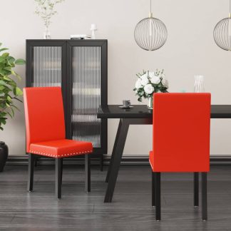 Spisebordsstole 2 stk. PVC rød