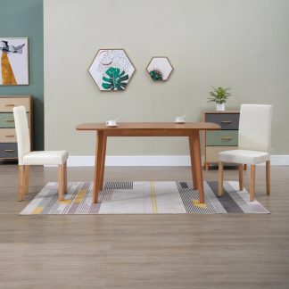 Spisebordsstole 2 stk. cremefarvet kunstlæder