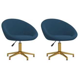 Spisebordsstole 2 stk. fløjl blå