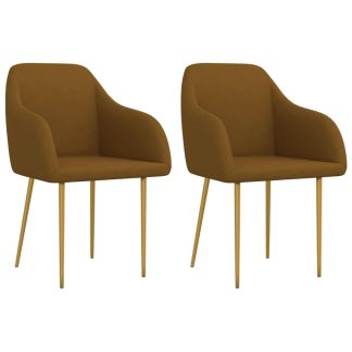 Spisebordsstole 2 stk. fløjl brun