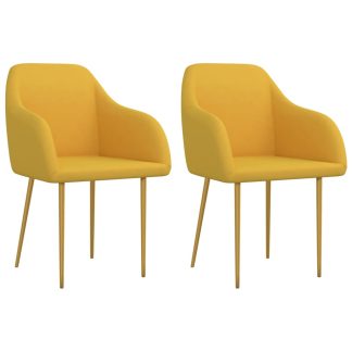 Spisebordsstole 2 stk. fløjl gul