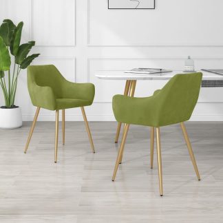 Spisebordsstole 2 stk. fløjl lysegrøn