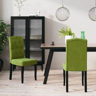 Spisebordsstole 2 stk. fløjl lysegrøn