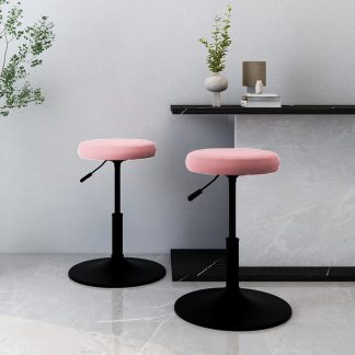 Spisebordsstole 2 stk. fløjl lyserød