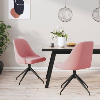 Spisebordsstole 2 stk. fløjl lyserød