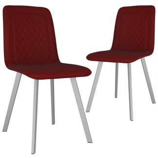 Spisebordsstole 2 stk. fløjl rød