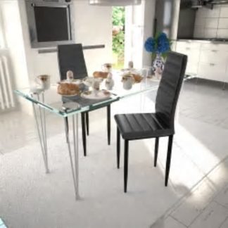 Spisebordsstole 2 stk. grå kunstlæder