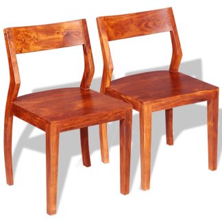 Spisebordsstole 2 stk. i massivt akacietræ sheeshamtræ