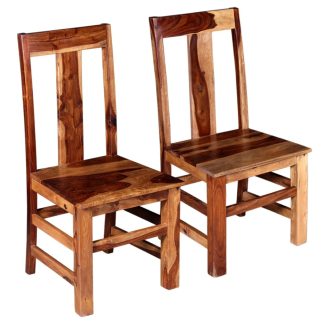 Spisebordsstole 2 stk. i massivt sheeshamtræ
