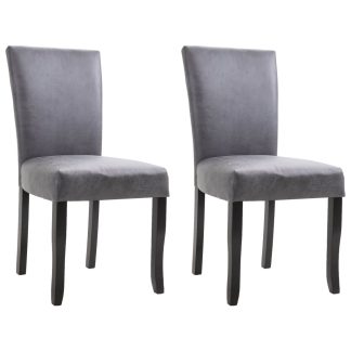 Spisebordsstole 2 stk. imiteret ruskind grå